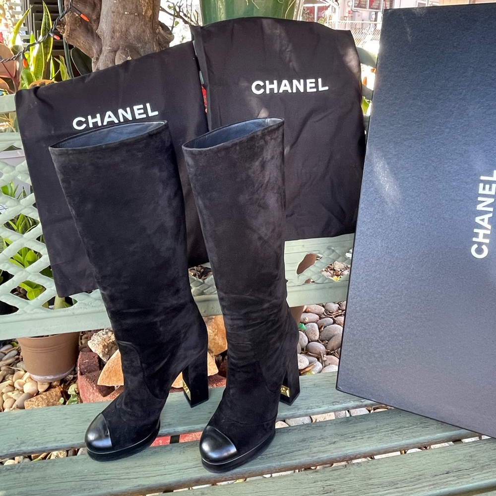 Authentic Black Chanel Boots